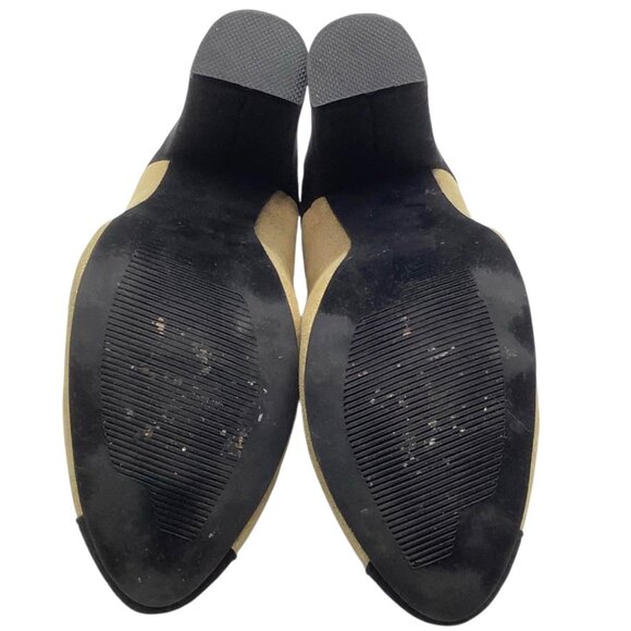 MICHAEL ANTONIO Color Block Gold Black Chunky Block Heels 7 Pumps Retro 80s 90s - Picture 5 of 7